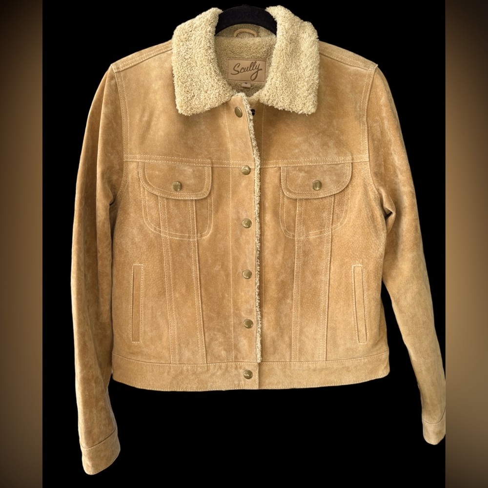NWT Scully Suede Trucker Jean Jacket Women M Western Old Rust Boho Cowgirl Cool